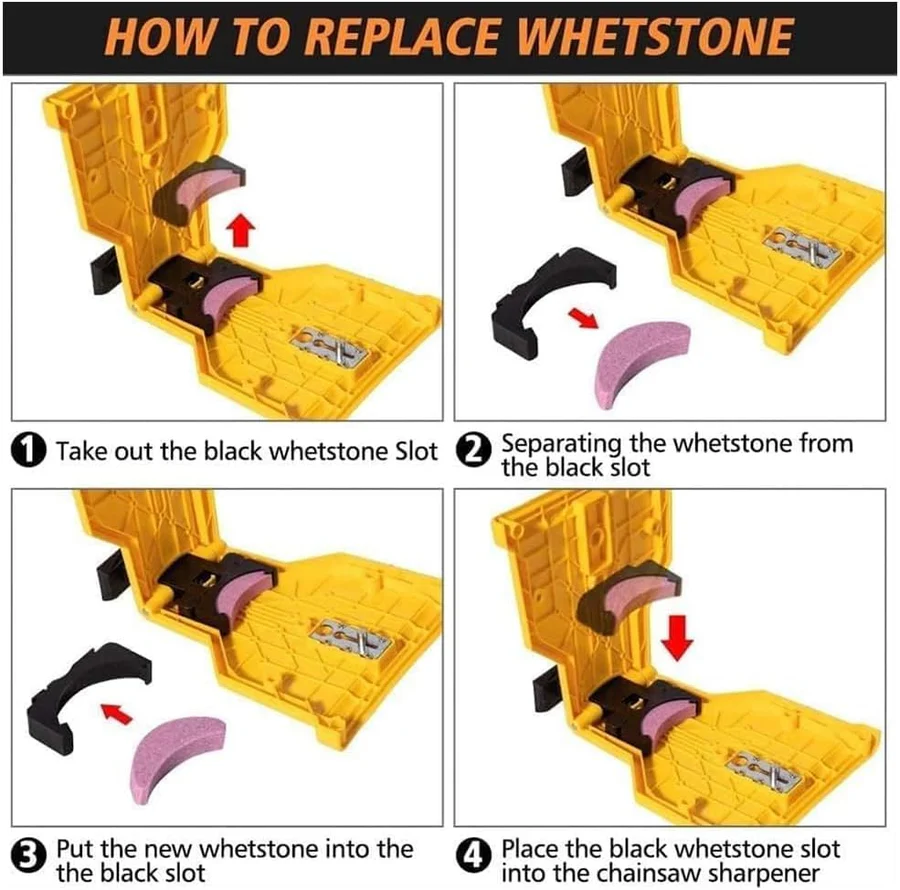 Chainsaw Chain Sharpener with Dual Locating Pins and Replaceable Stone for 14-20in Bars Valideals Outlet