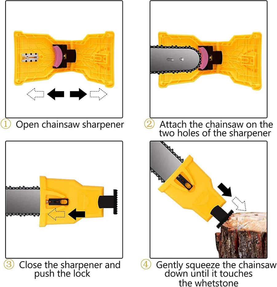Chainsaw Chain Sharpener with Dual Locating Pins and Replaceable Stone for 14-20in Bars Valideals Outlet