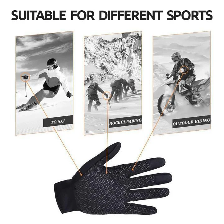 Touchscreen Winter Gloves with Thermal Fleece Lining and Windproof Shell, Zippered Cuff Valideals Outlet
