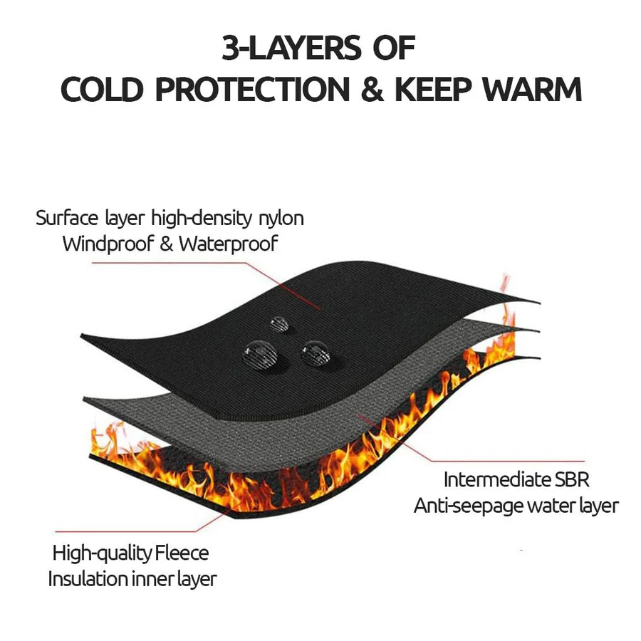 Touchscreen Winter Gloves with Thermal Fleece Lining and Windproof Shell, Zippered Cuff Valideals Outlet