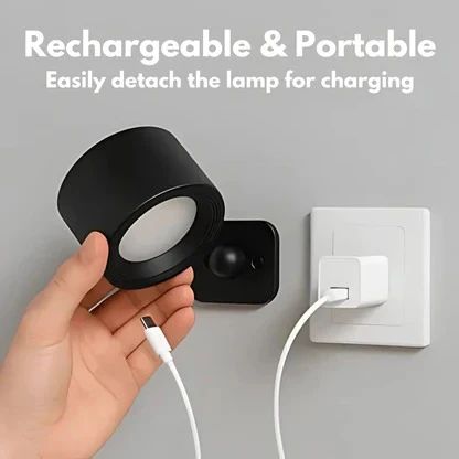 Rechargeable Wall Lamp with 360° Swivel and Touch Dimmer, 3-Temp LED, 2000mAh Valideals Outlet