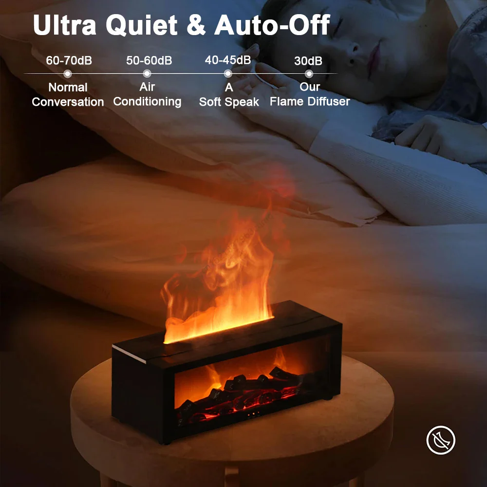 Humidifier and Air Purifier with Aromatherapy Tray, Realistic Flame Effect, 1.3L Tank Valideals Outlet
