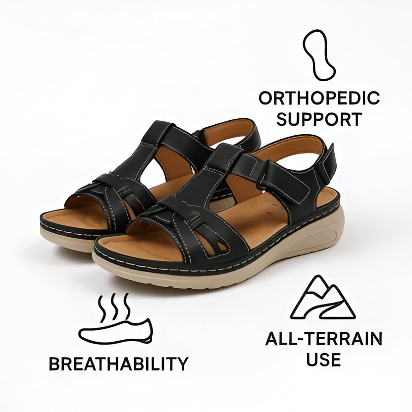 Women's Orthopedic Sandals with Molded Footbed and Adjustable Straps, Slip-Resistant Sole Valideals Outlet