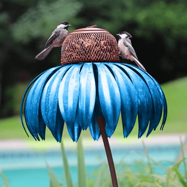 Bird Feeder with Weather-Resistant Metal Body and Wide 3.94in Dish, Easy Refill Lid Valideals Outlet