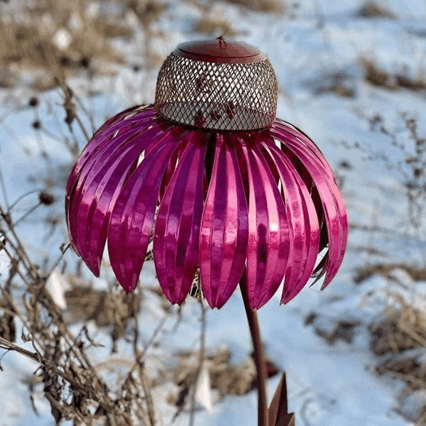 Bird Feeder with Weather-Resistant Metal Body and Wide 3.94in Dish, Easy Refill Lid Valideals Outlet