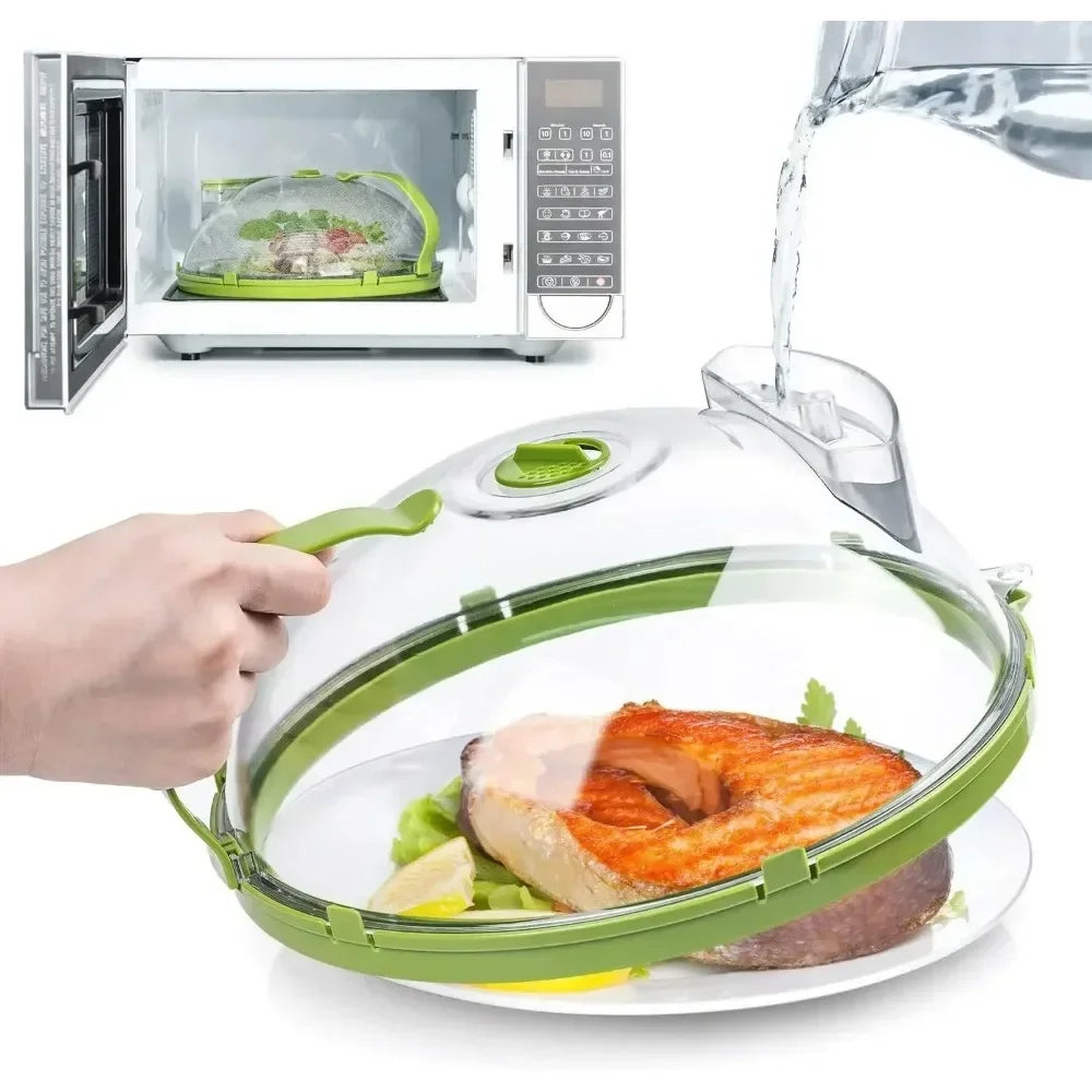 Microwave Splatter Cover with Adjustable Vent and Condensation Channel Valideals Outlet