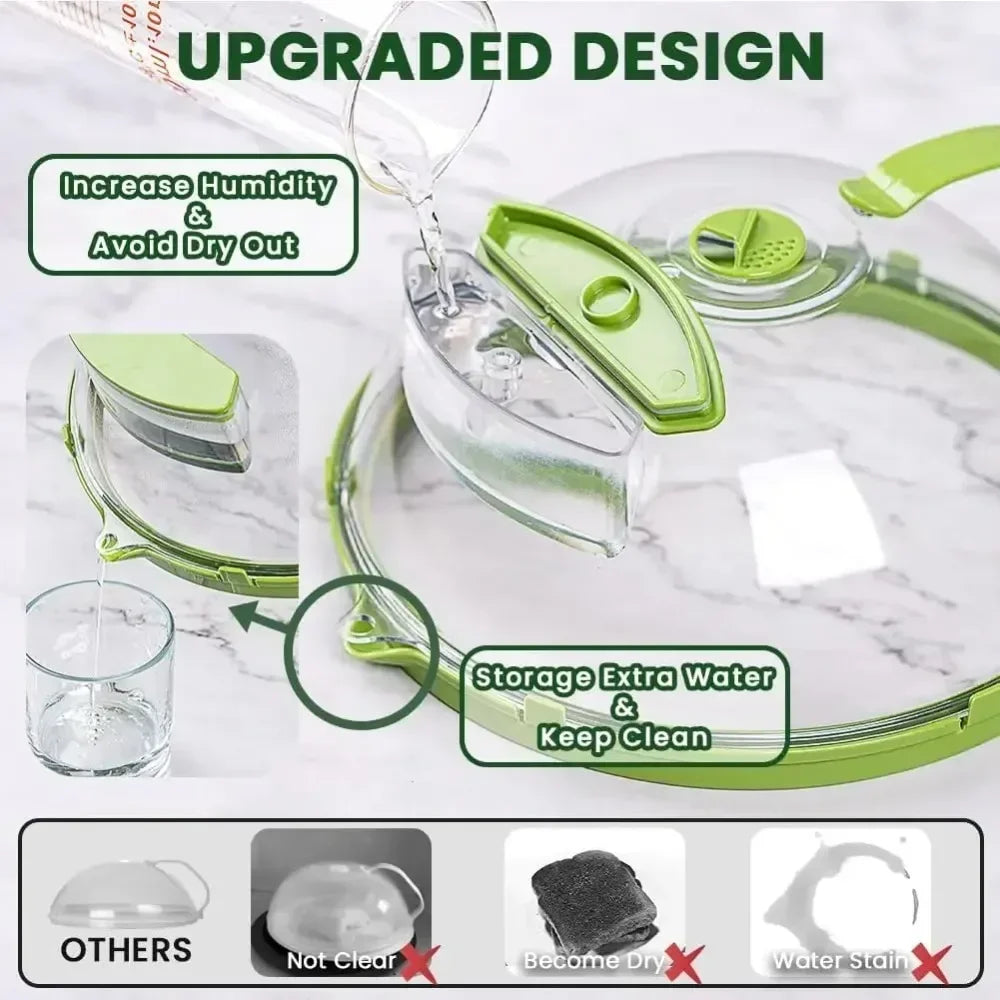 Microwave Splatter Cover with Adjustable Vent and Condensation Channel Valideals Outlet