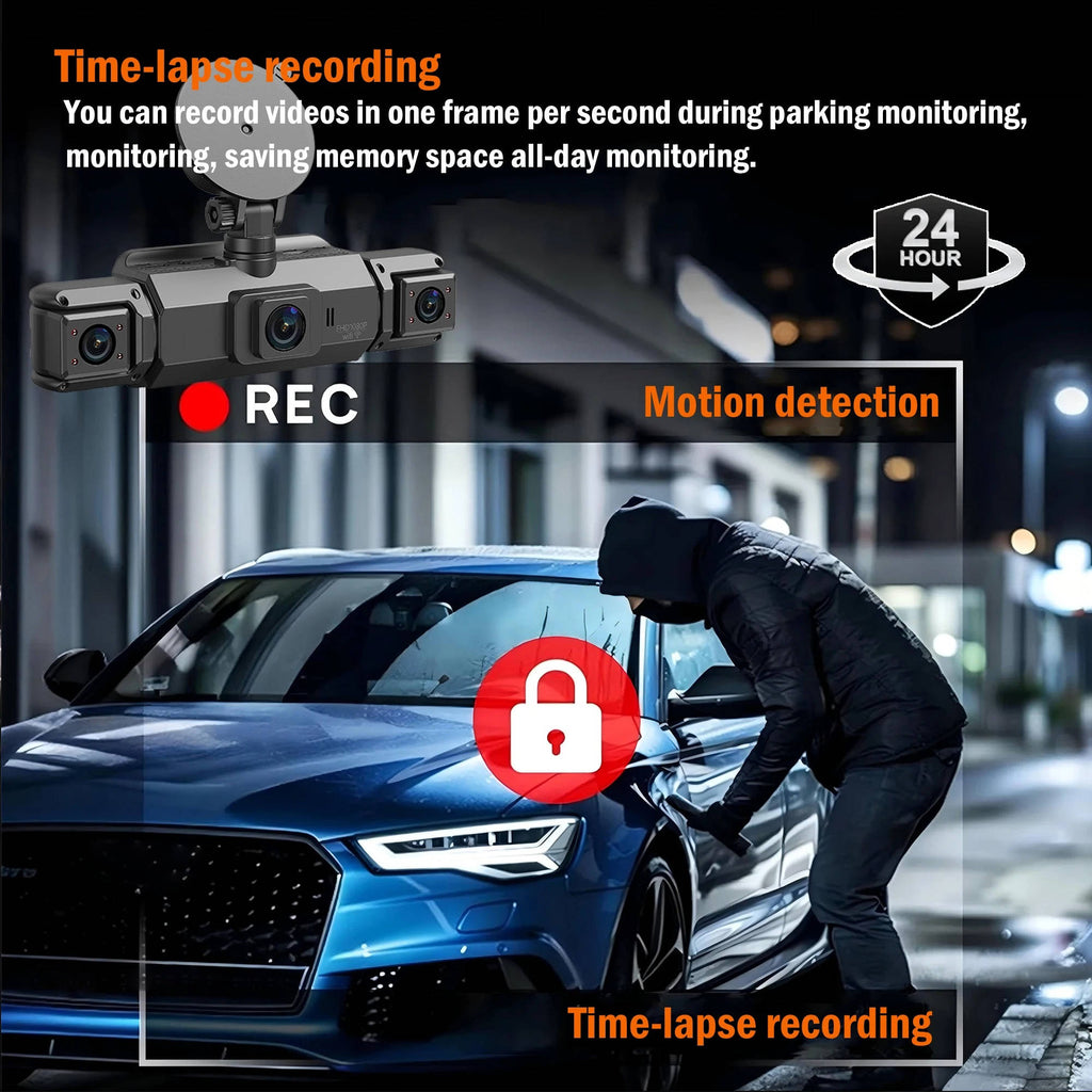 Car Dash Cam with Four Cameras and Night Vision, 1920P Front 3.0-Inch Display Valideals Outlet