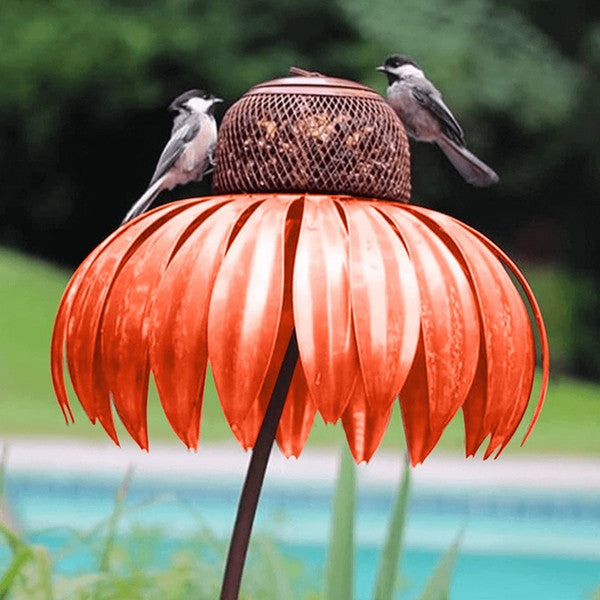 Bird Feeder with Weather-Resistant Metal Body and Wide 3.94in Dish, Easy Refill Lid Valideals Outlet