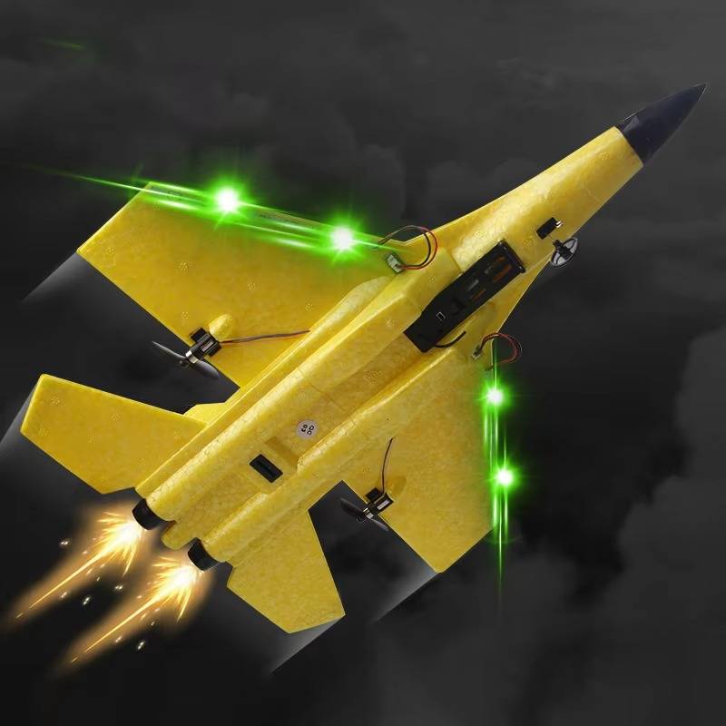 Beginner RC Plane with Three-Axis Gyro and Dual Rear Motors, LED Lights Valideals Outlet