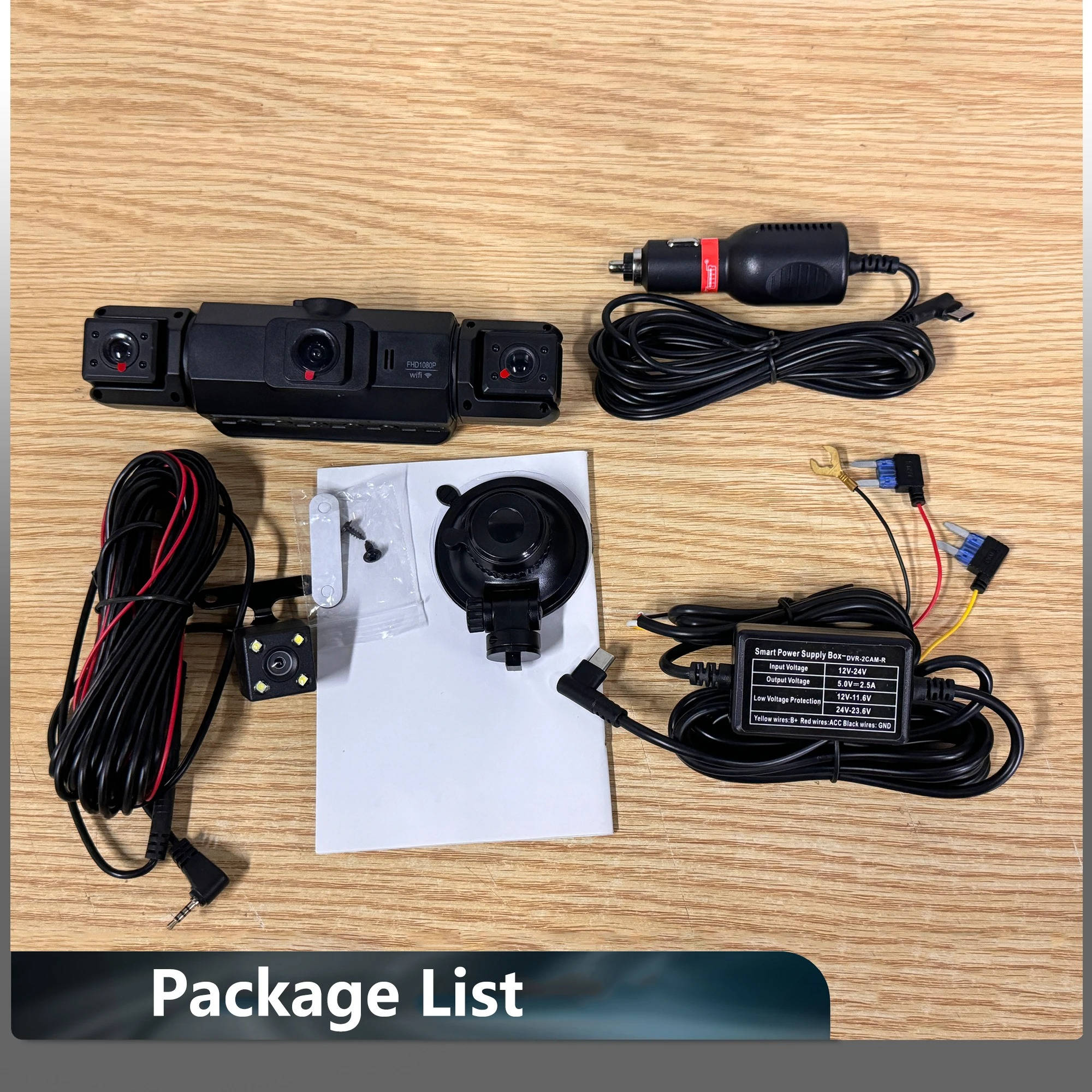Car Dash Cam with Four Cameras and Night Vision, 1920P Front 3.0-Inch Display Valideals Outlet
