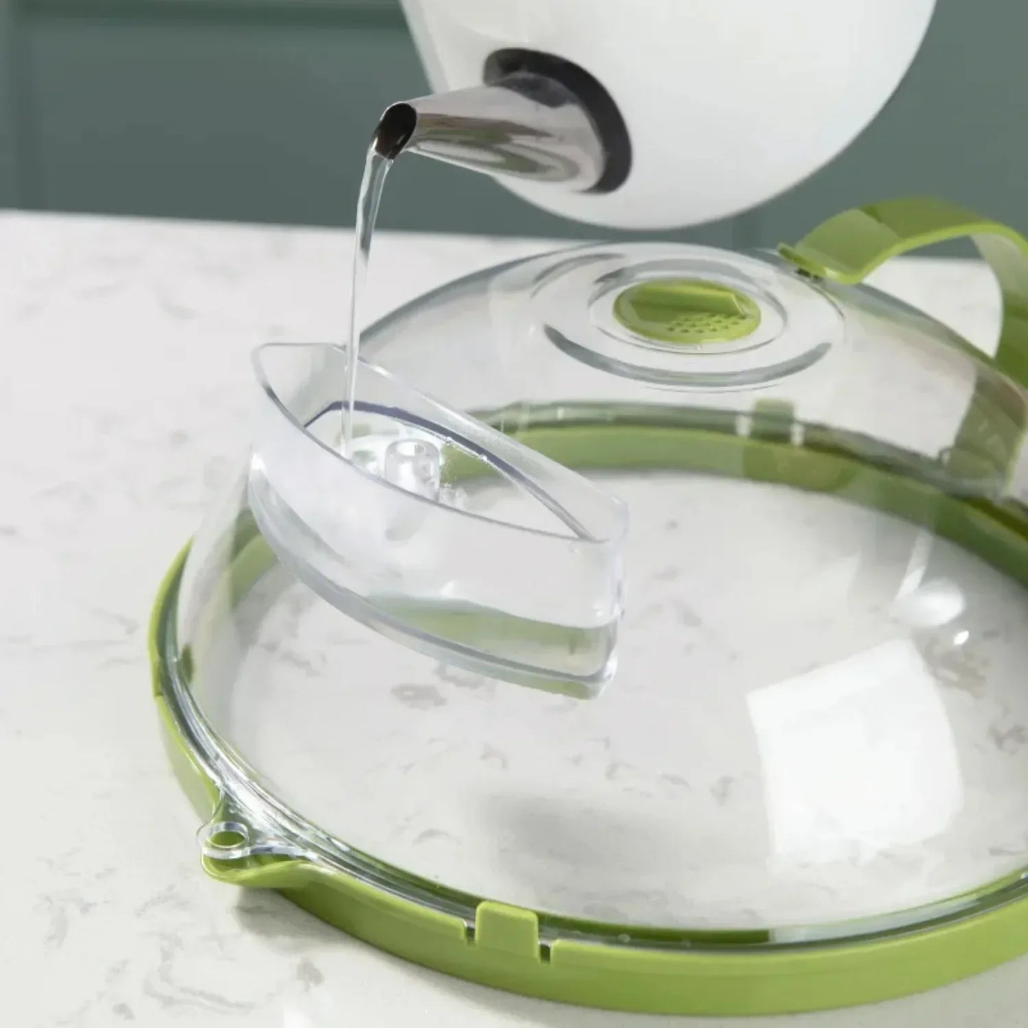 Microwave Splatter Cover with Adjustable Vent and Condensation Channel Valideals Outlet