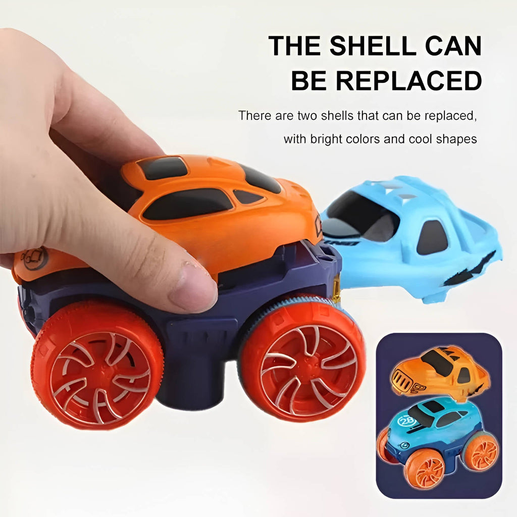 Kids Race Track with LED Glow and Anti-Tip Car, Snap-Together Flexible Circuit Valideals Outlet