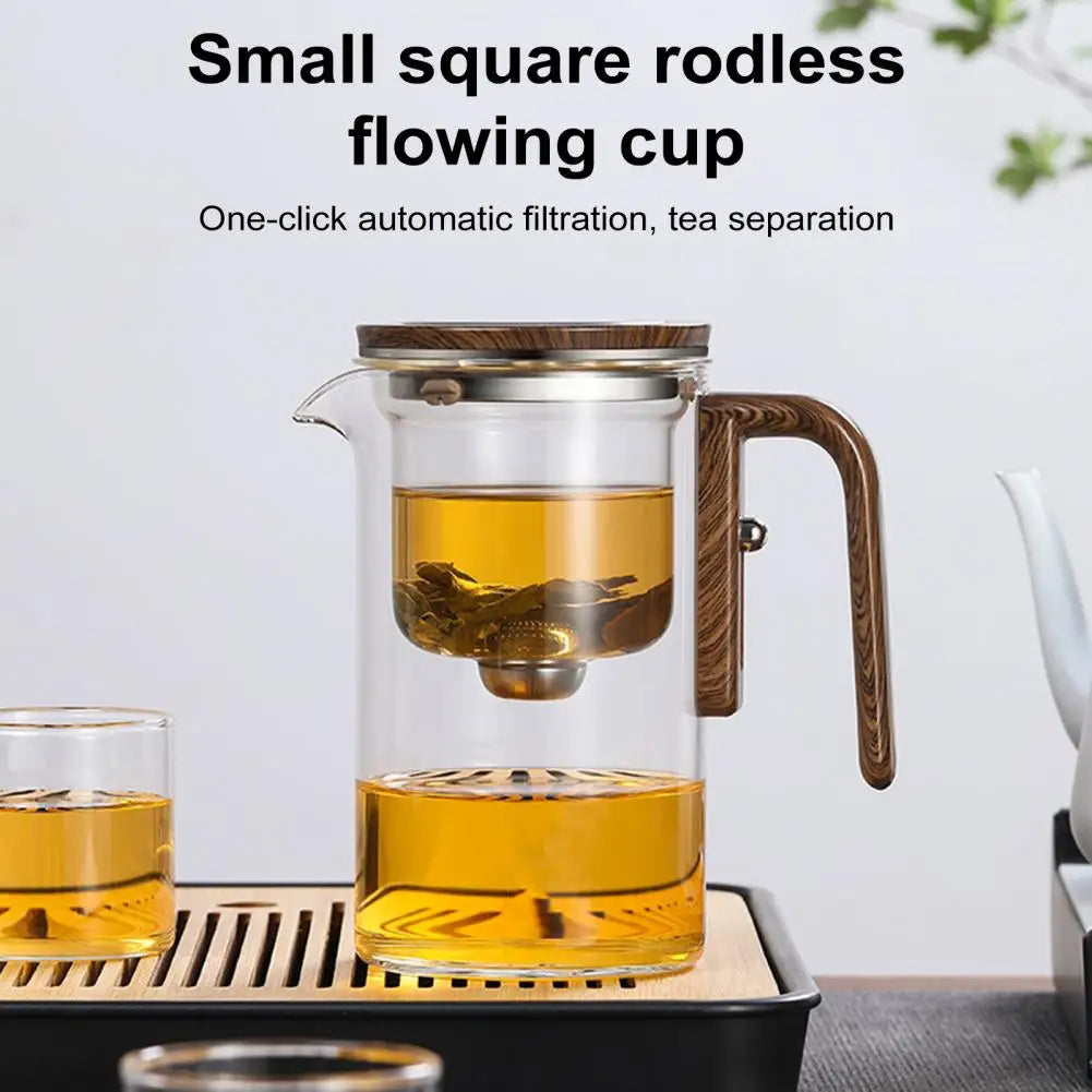Glass Teapot with Water Separation Infuser and Wooden Handle, Borosilicate Heat-Resistant Glass Valideals Outlet