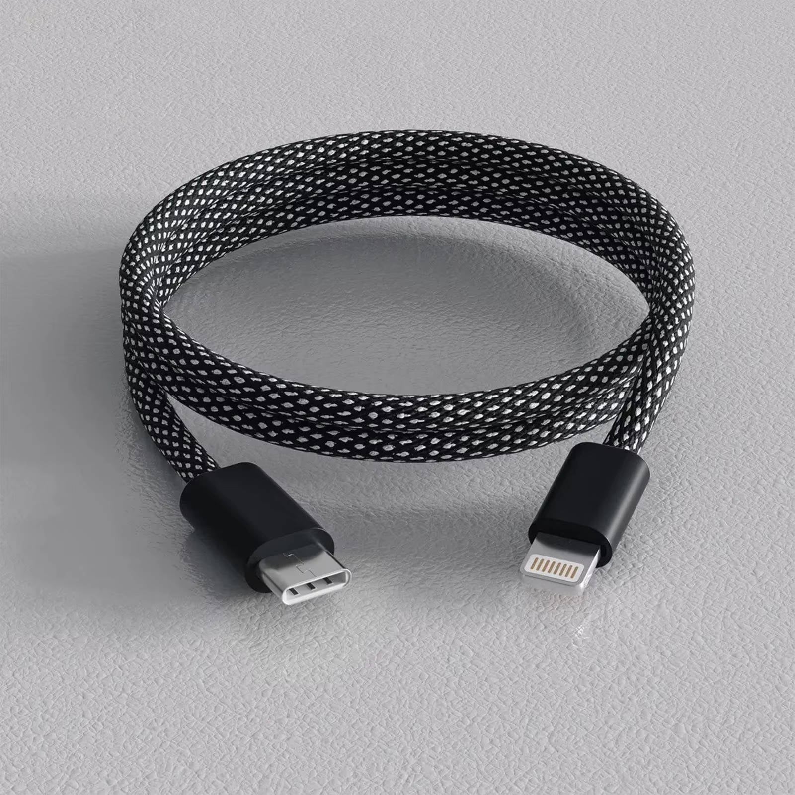 Self-Coiling Magnetic Charging Cable with Braided TPE and Interchangeable Tips Valideals Outlet