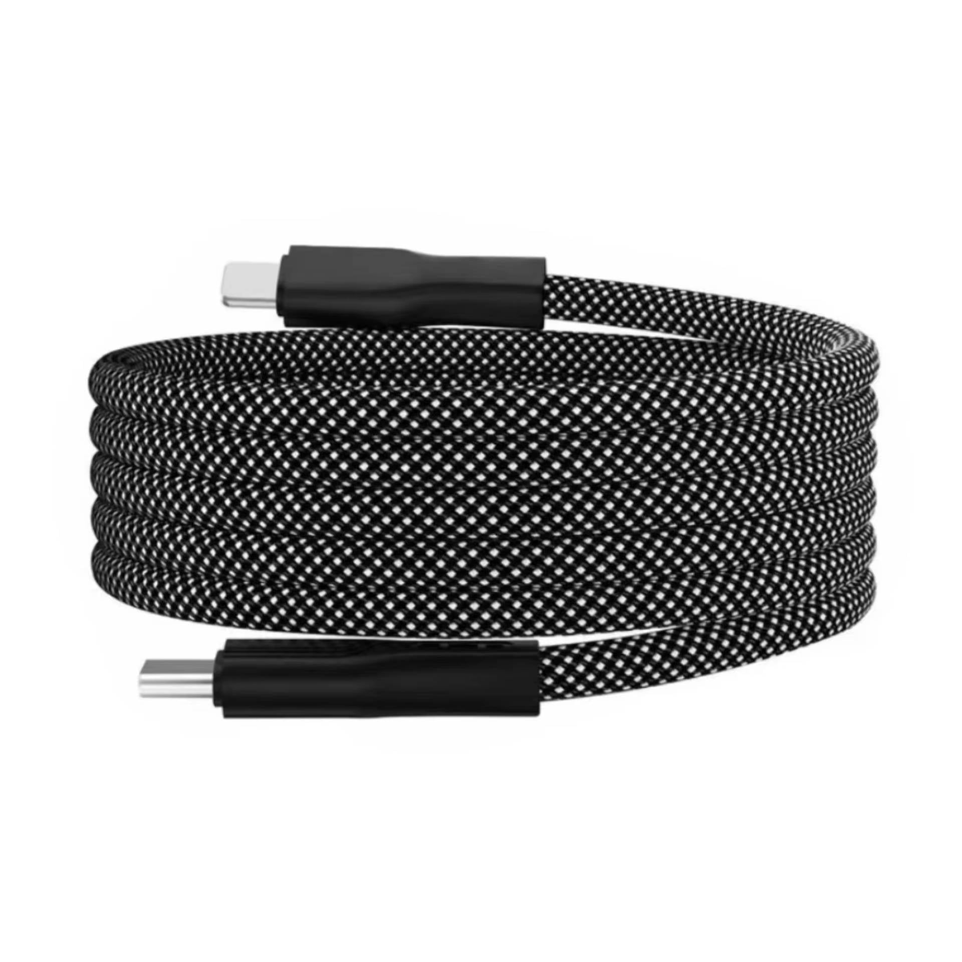 Self-Coiling Magnetic Charging Cable with Braided TPE and Interchangeable Tips Valideals Outlet