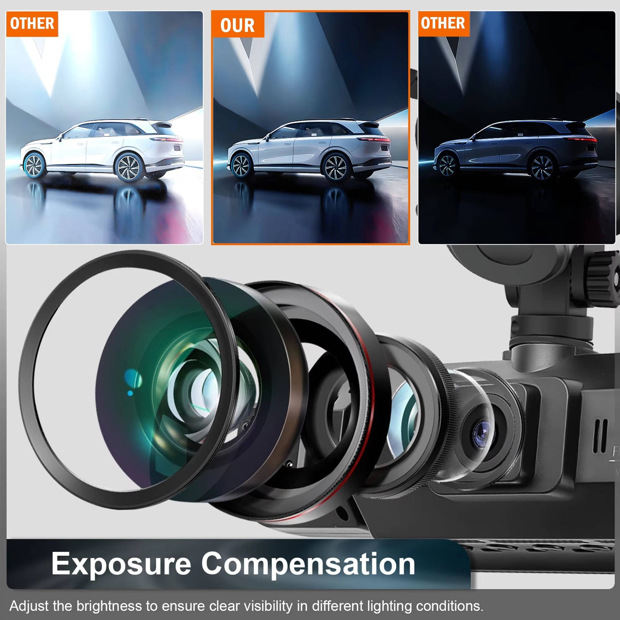 Car Dash Cam with Four Cameras and Night Vision, 1920P Front 3.0-Inch Display Valideals Outlet