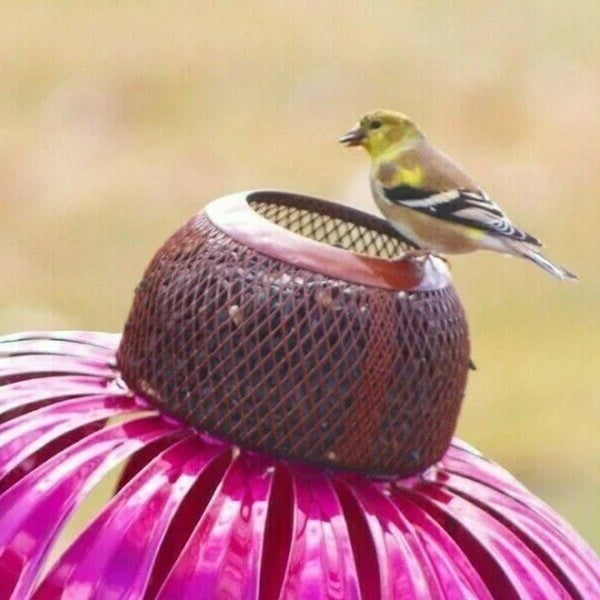 Bird Feeder with Weather-Resistant Metal Body and Wide 3.94in Dish, Easy Refill Lid Valideals Outlet