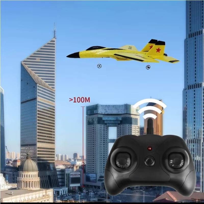 Beginner RC Plane with Three-Axis Gyro and Dual Rear Motors, LED Lights Valideals Outlet