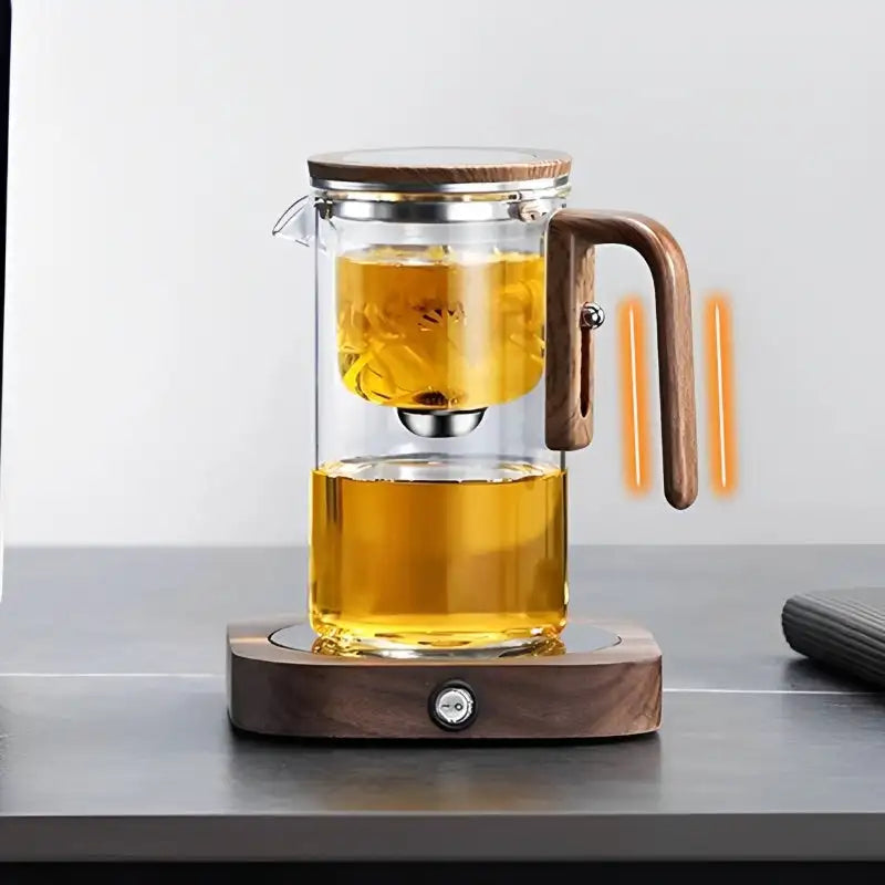 Glass Teapot with Water Separation Infuser and Wooden Handle, Borosilicate Heat-Resistant Glass Valideals Outlet