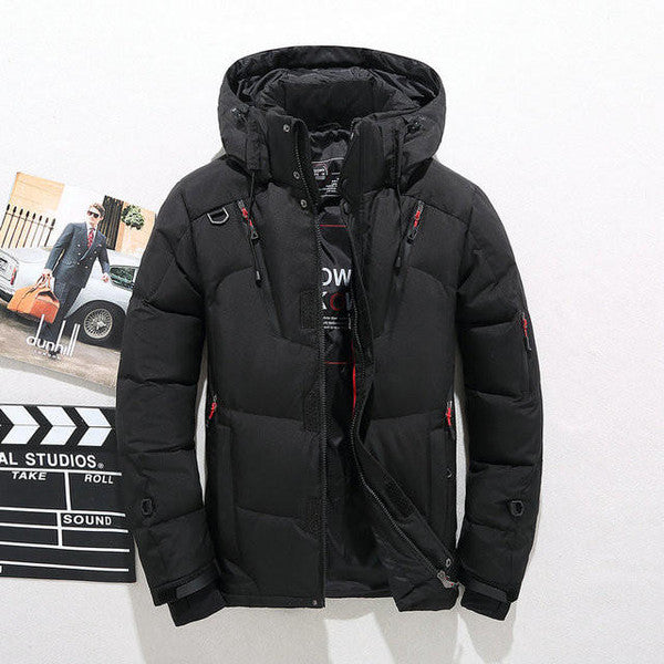 Insulated Hooded Jacket with Removable Hood and Front Zip, Thick Polyester for Fall Winter Valideals Outlet
