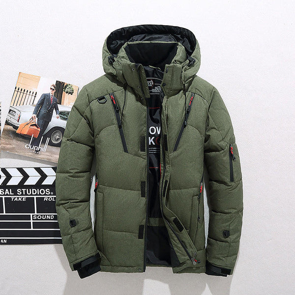 Insulated Hooded Jacket with Removable Hood and Front Zip, Thick Polyester for Fall Winter Valideals Outlet