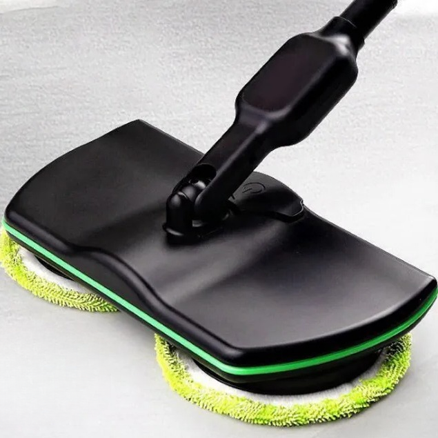 Dual Motor Spin Mop with 180-Degree Rotating Head and Adjustable Handle, 4 Cleaning Pads Valideals Outlet