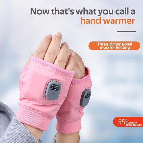 Heated Fingerless Gloves with 1800mAh Battery and 3 Heat Levels, USB Rechargeable Valideals Outlet