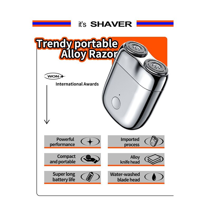Portable Electric Shaver with Magnetic Charger and Waterproof Foil Head, 60–80 Min Runtime Valideals Outlet