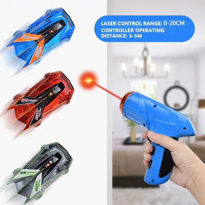 Wall Climbing RC Car with Laser Guidance and LED Lights, Rechargeable Battery Valideals Outlet