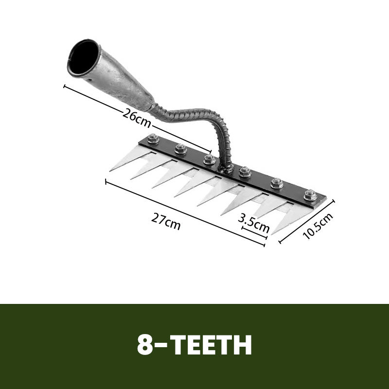 Garden Rake Head with Quick-Release Fit and 5-8 Teeth, 10.5cm Tines, Carbon Steel Valideals Outlet