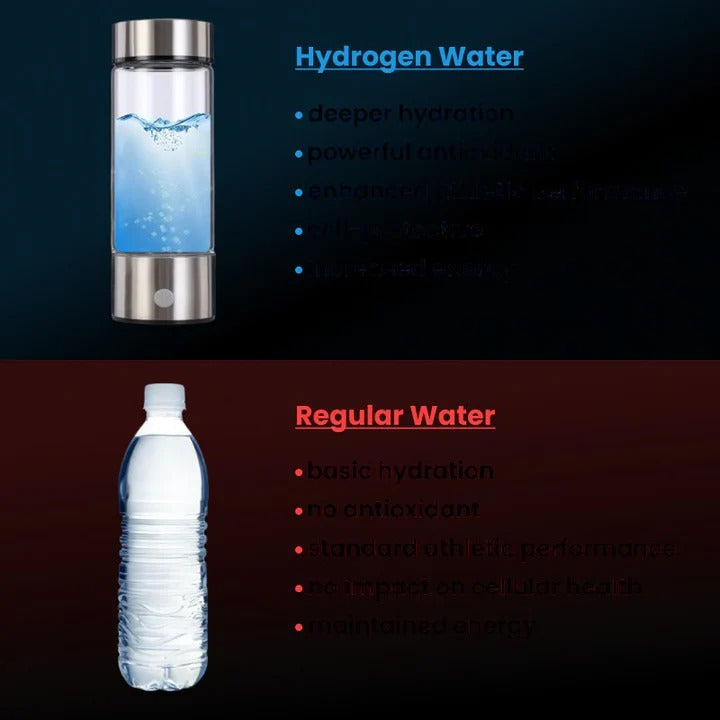 Hydrogen Water Generator Bottle with One-Touch Electrolysis and USB Rechargeable, 300mL Valideals Outlet