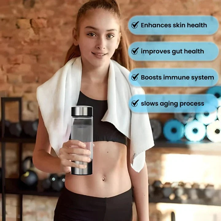 Hydrogen Water Generator Bottle with One-Touch Electrolysis and USB Rechargeable, 300mL Valideals Outlet