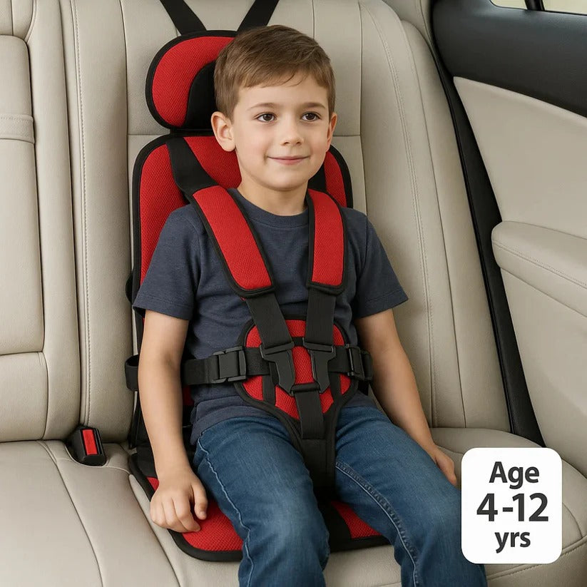 Portable Child Car Seat with Five-Point Harness and Head Support, Foldable Travel Pouch Valideals Outlet
