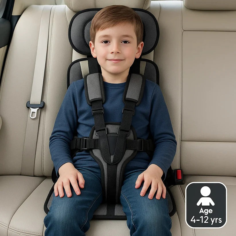 Portable Child Car Seat with Five-Point Harness and Head Support, Foldable Travel Pouch Valideals Outlet