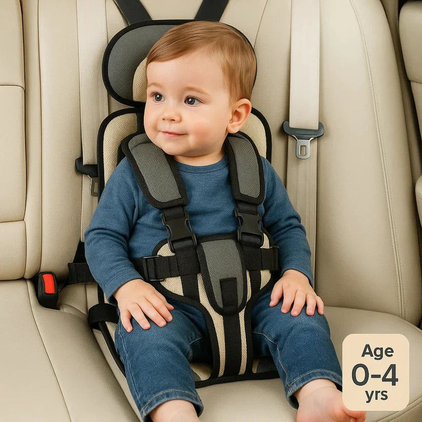 Portable Child Car Seat with Five-Point Harness and Head Support, Foldable Travel Pouch Valideals Outlet