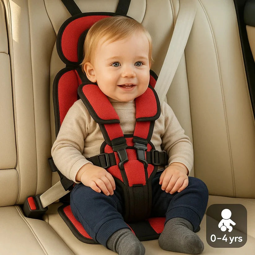 Portable Child Car Seat with Five-Point Harness and Head Support, Foldable Travel Pouch Valideals Outlet