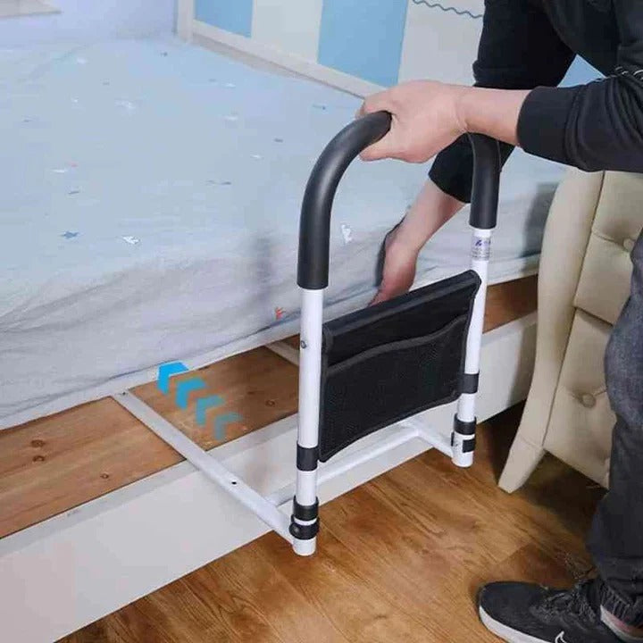 Bed Safety Rail with Padded Foam Handle and Adjustable Height, Low-Profile Base Valideals Outlet
