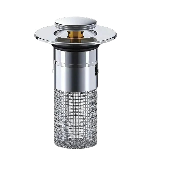 Pop Up Sink Stopper with Dual Silicone Seal and Built-In Strainer Valideals Outlet