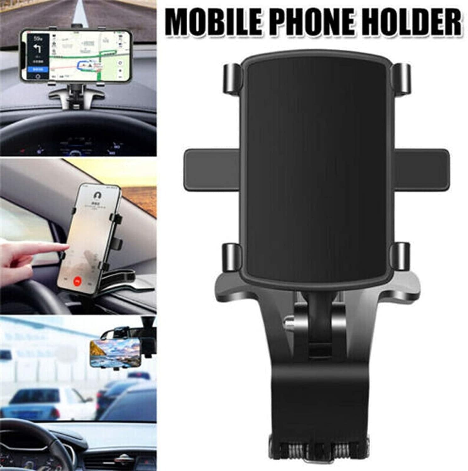Car Phone Mount with 360 Degree Rotation and One-Hand Release, Fits Visor Rearview Dash Valideals Outlet