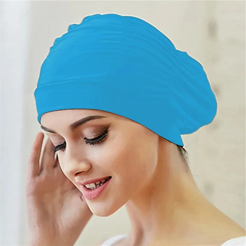 Turban Stretch Swimming Cap with Twist Front Detail and Quick Dry Design Valideals Outlet
