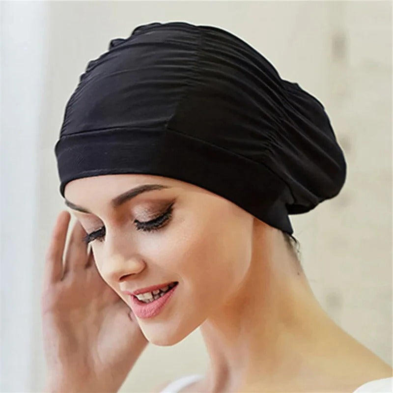 Turban Stretch Swimming Cap with Twist Front Detail and Quick Dry Design Valideals Outlet