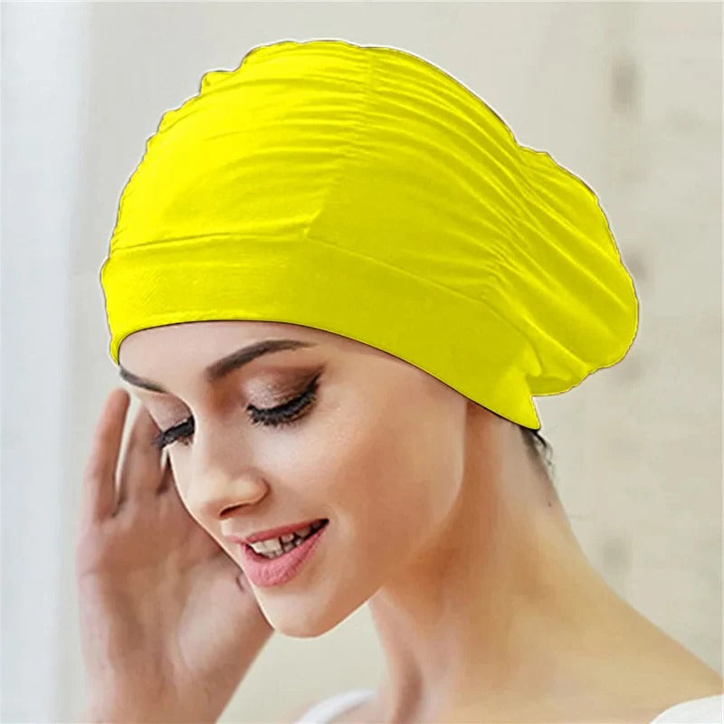 Turban Stretch Swimming Cap with Twist Front Detail and Quick Dry Design Valideals Outlet