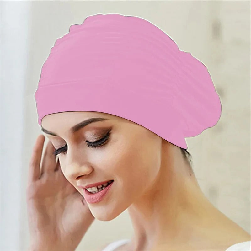 Turban Stretch Swimming Cap with Twist Front Detail and Quick Dry Design Valideals Outlet