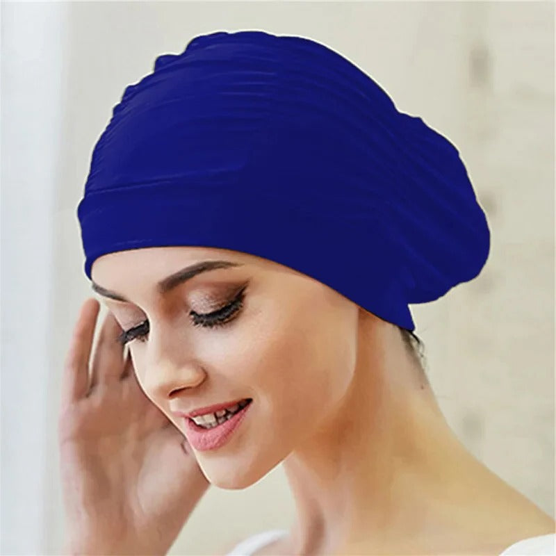 Turban Stretch Swimming Cap with Twist Front Detail and Quick Dry Design Valideals Outlet
