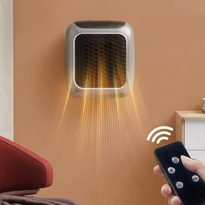 Plug-In Heater with 800W Ceramic Element and 12-Hour Timer, LED Thermostat Valideals Outlet