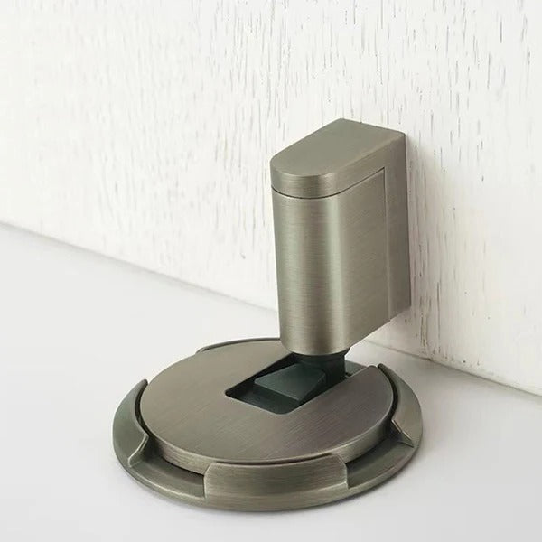 Adjustable Door Stopper with Rubber Pad and Lock, Zinc Alloy for Thick Doors Valideals Outlet