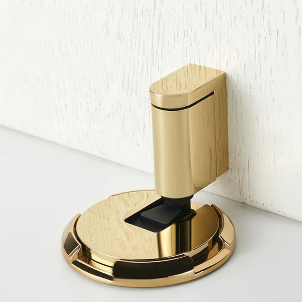 Adjustable Door Stopper with Rubber Pad and Lock, Zinc Alloy for Thick Doors Valideals Outlet
