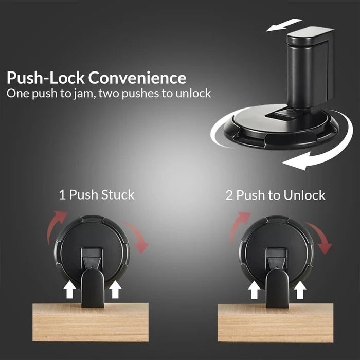 Adjustable Door Stopper with Rubber Pad and Lock, Zinc Alloy for Thick Doors Valideals Outlet
