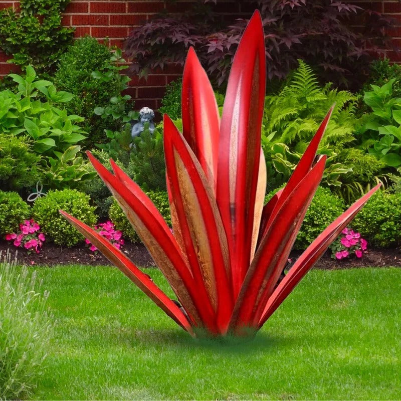 Metal Agave Plant with Rustic Patina and Weather-Resistant Steel, 28 Inch Valideals Outlet